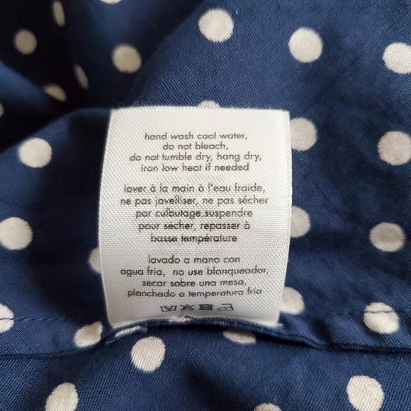 New WeWoreWhat Bella Midi Dress Polka Dot Estate Blue Button Front Belted NWT XL - Picture 15 of 15